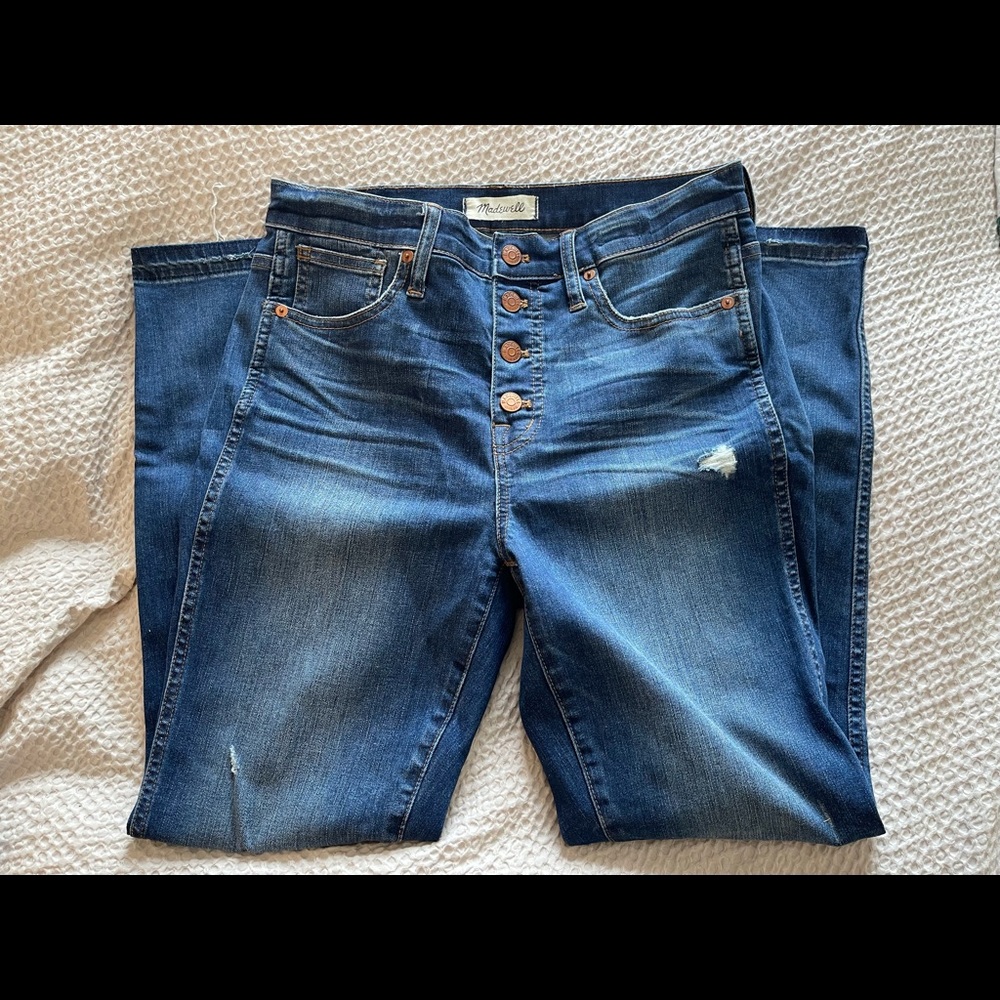 Madewell High Rise Skinny Jeans 10” rise and size 29
